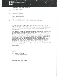 Memorandum from Mark H. McCormack to Arthur J. Lafave