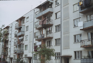 Apartment building balconies