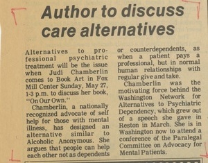 Author to discuss care alternatives