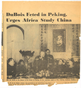 DuBois feted in Peking, urges Africa study China
