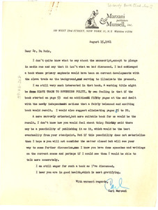 Letter from Liberty Book Club to W. E. B. Du Bois