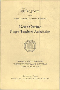 Program of the fifty-fourth annual meeting of the North Carolina Negro Teachers Association