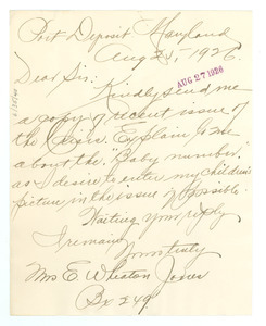 Letter from E. Wheaton Jones to the Crisis