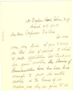 Letter From Jessie Fauset to W. E. B. Du Bois