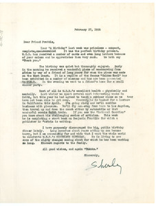 Letter from Shirley Du Bois to P. L. Prattis