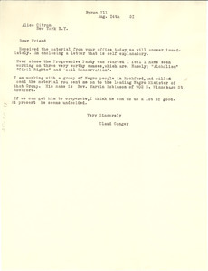 Letter from Claud Conger to National Committee to Defend Dr. W. E. B. Du Bois & Associates
