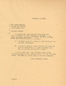 Letter from W. E. B. Du Bois to Abram Harris