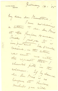 Letter from Elizabeth Evans to Mr. Horace Bumstead