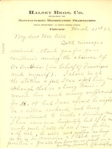 Letter from J. Herbert Gray to Augustus G. Dill
