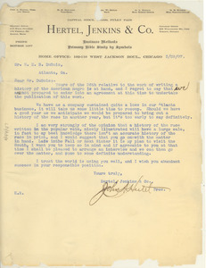 Letter from Hertel, Jenkins & Co. to W. E. B. Du Bois