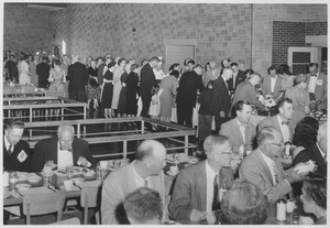 Class of 1911 alumni at a dining facility during a reunion