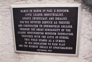 Benedum Field dedication plaque