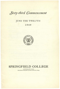 Springfield College Commencement Program (1949)