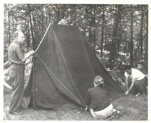 Putting up tent at Freshman Camp