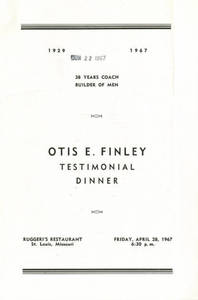 Otis E. Finley Testimonial Dinner pamphlet (April 28, 1967)