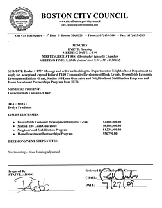 Committee on Housing meeting minutes, June 8, 2009