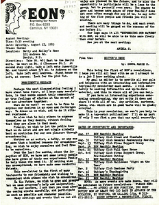 EON Newsletter (August, 1985)