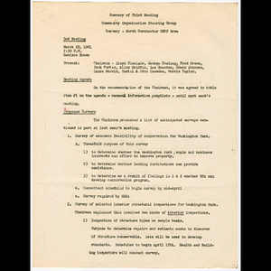 Minutes from community organization steering group meeting held March 29, 1961