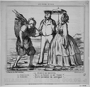 La PÊCHEUSE DE CREVETTES. LA PARISIENNE. - Est-ce un homme ou une femme?.............. LE PARISIEN. - Ça n'est pas même un auvergnat!.....