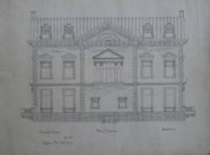 Rear elevation of Van Rensselaer House, ca. 1895