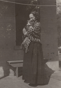 Lavinia Dickinson with cat