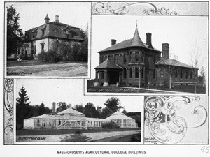 Collage of buildings at Massachusetts Agricultural College