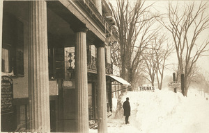 Snow in Amherst center after the Blizzard of 1888