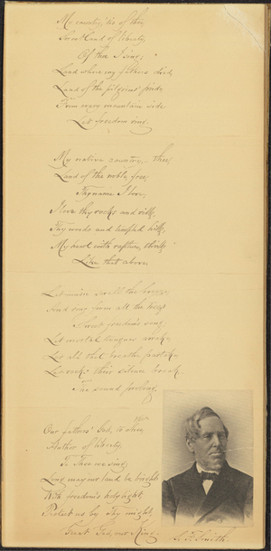 Handwritten copy of America, after 1831
