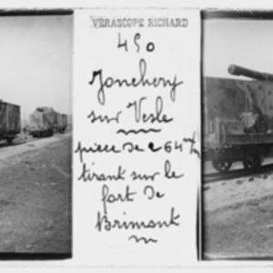 Artillery being transported by rail