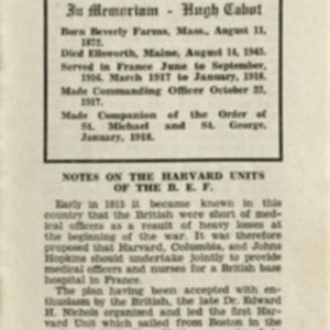 News Letter of the Harvard B.E.F. Association, February 1946.