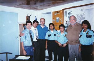 John Joseph Moakley with Salvadoran police, November 1997