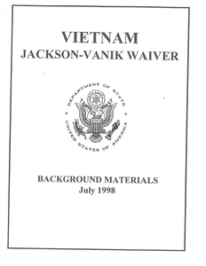 Vietnam Jackson-Vanik Waiver background materials report prepared by the U.S. Department of State