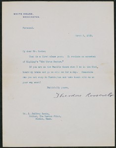 Letter, March 3, 1903, Theodore Roosevelt to James Jeffrey Roche