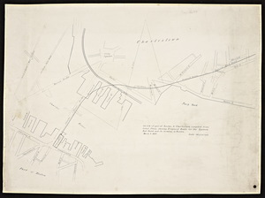 Sketch of part of Boston and Charlestown : compiled from latest plans, showing proposed route for the Eastern Rail Road and its terminus in Boston