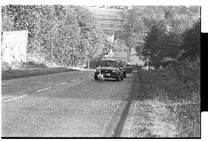 Swans blocking RUC car on Castlewellan's high hill, Co. Down