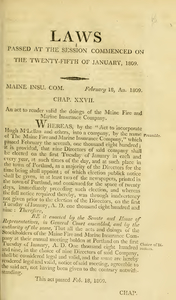 1808 Chap. 0027. An Act To Render Valid The Doings Of The Maine Fire And Marine Insurance Company.