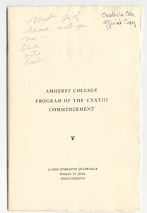 Amherst College Commencement program, 1948 June 20