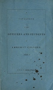 Amherst College Catalog 1836/1837
