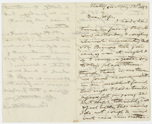 Edward Hitchcock letter to Orra White Hitchcock, 1857 March 13