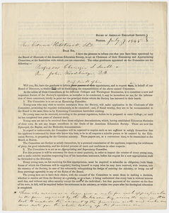 Samuel H. Riddel letter to Edward Hitchcock, 1845 July 7
