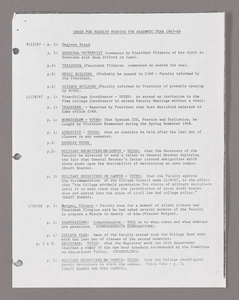 Amherst College faculty meeting minutes and Committe of Six meeting minutes 1967/1968
