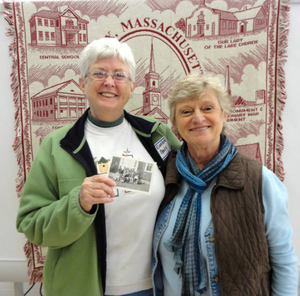 Elizabeth Meade and Judy Shea at the Halifax Mass. Memories Road Show