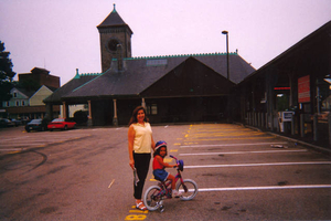 Bianca's first ride with mom to Stoughton train station