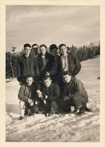 Crew of radiomen stationed at USCG Radio Station in Ketchikan, Alaska, 1945