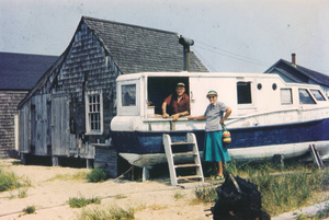 Captain John Ivory, artists, on the Dry Tortugas the beached vessel Dry Tortugas where he lived