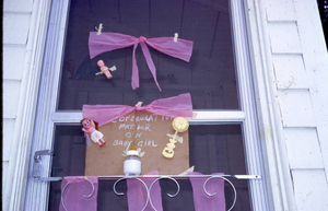 Decorated door to celebrate birth of our first daughter