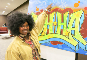 Lisa Lee at the "Show 'Em Whatcha Got" Mass. Memories Road Show: The Hip-Hop Edition