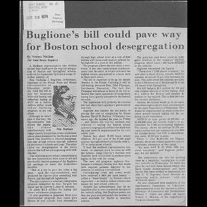 Buglione's bill could pave way for Boston school desegregation.