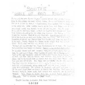 Flyer, "Southie" "Wake Up and Fight."