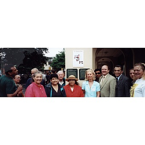 Group portrait of community members in front of the newly awarded historic markers.